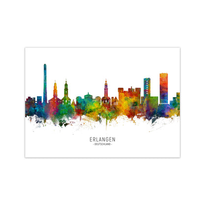 Erlangen Deutschland Skyline Art Print by Michael Tompsett Print Only