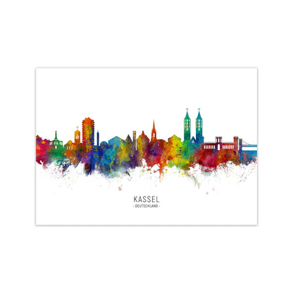 Kassel Deutschland Skyline Art Print by Michael Tompsett Print Only