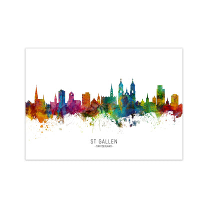 St Gallen Switzerland Skyline Art Print by Michael Tompsett Print Only