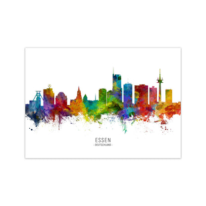 Essen Deutschland Skyline Art Print by Michael Tompsett Print Only
