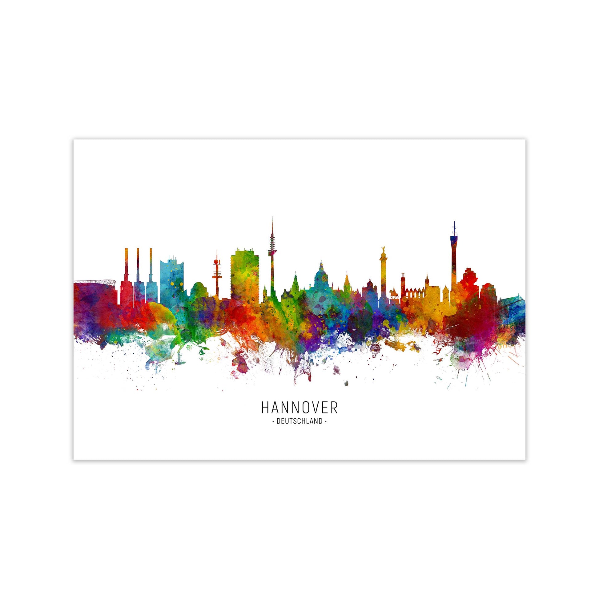 Hannover Deutschland Skyline Art Print by Michael Tompsett Print Only