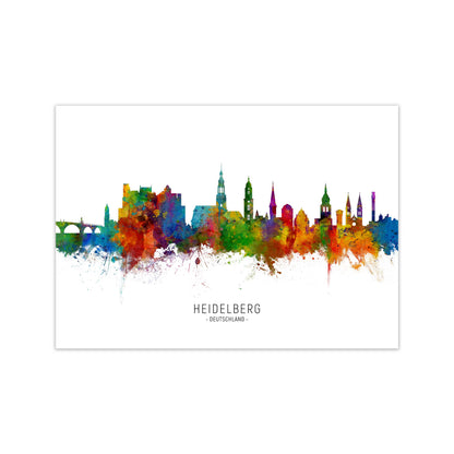 Heidelberg Deutschland Skyline Art Print by Michael Tompsett Print Only
