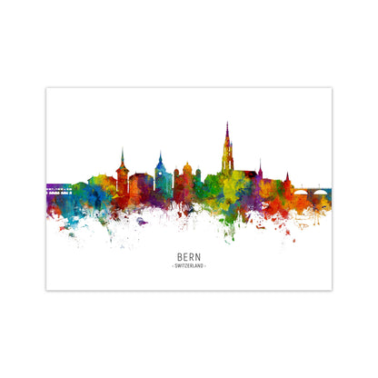 Bern Switzerland Skyline Art Print by Michael Tompsett Print Only