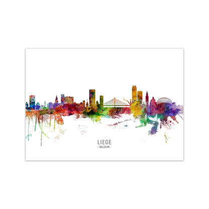 Liege Belgium Skyline Art Print by Michael Tompsett Print Only
