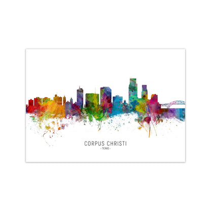 Corpus Christi Texas Skyline Art Print by Michael Tompsett Print Only