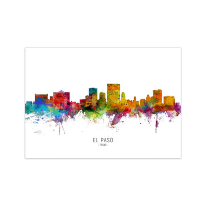 El Paso Texas Skyline Art Print by Michael Tompsett Print Only