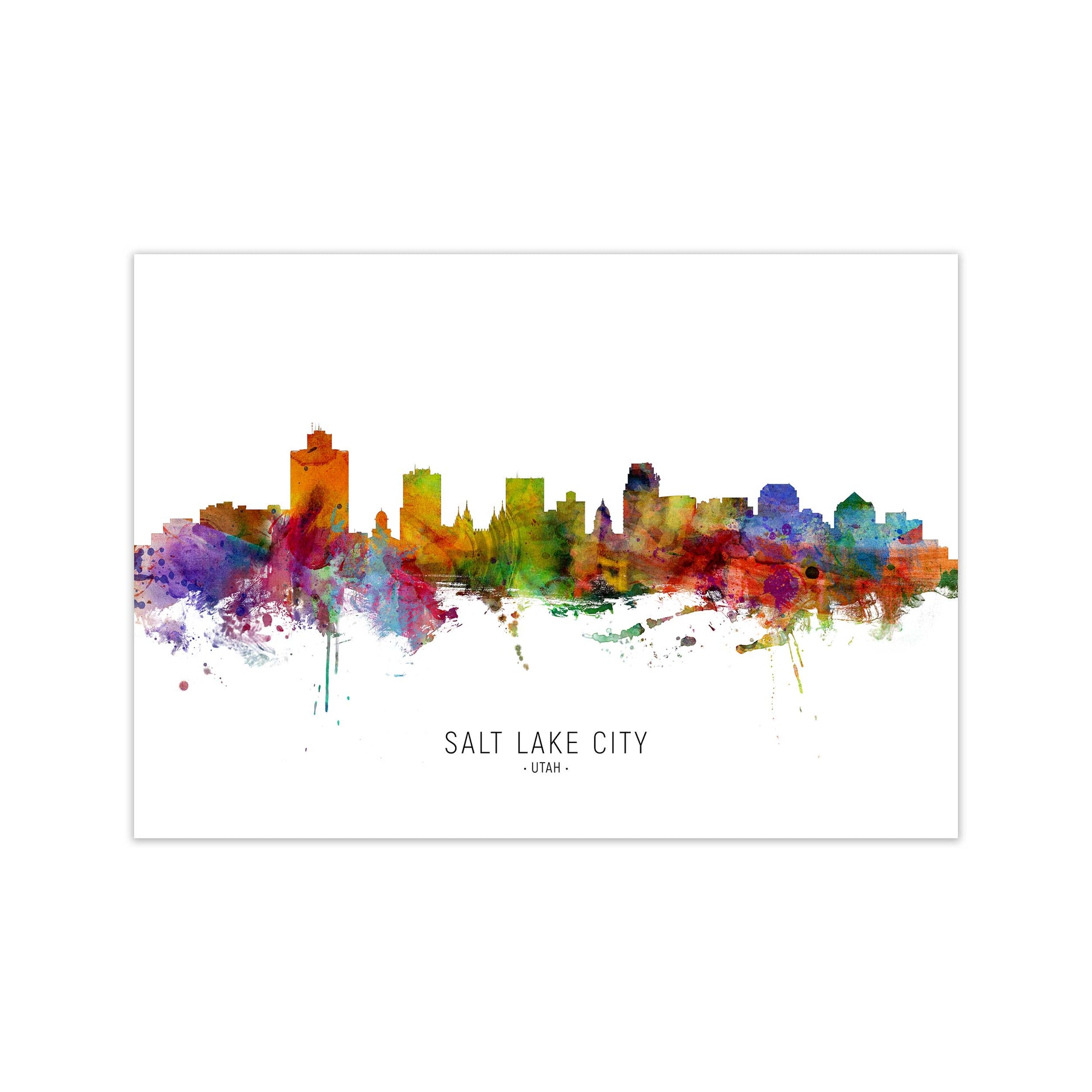 Salt Lake City Utah Skyline Art Print by Michael Tompsett Print Only