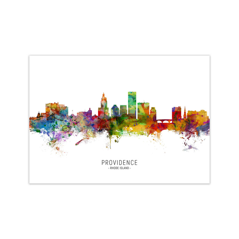 Providence Rhode Island Skyline Art Print by Michael Tompsett Print Only