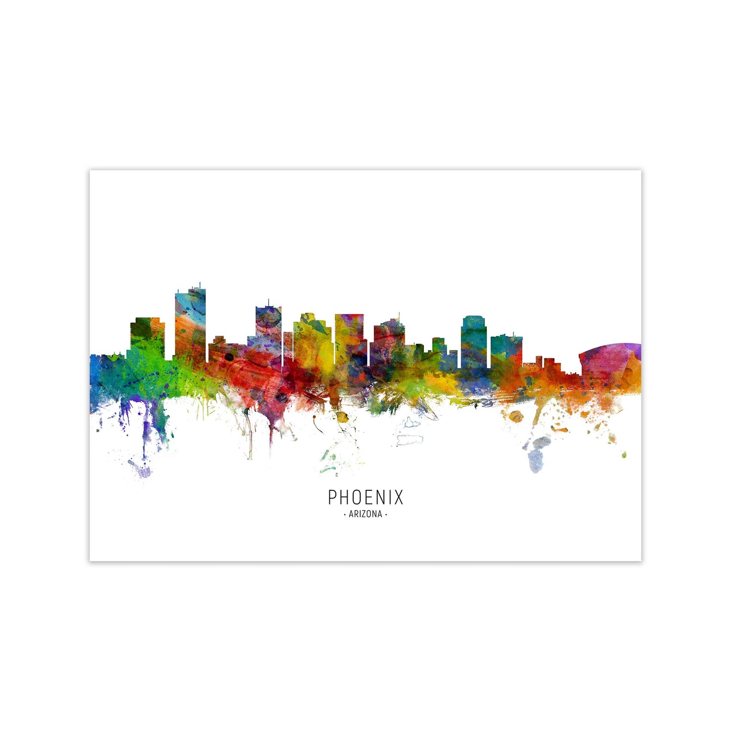 Phoenix Arizona Skyline Art Print by Michael Tompsett Print Only