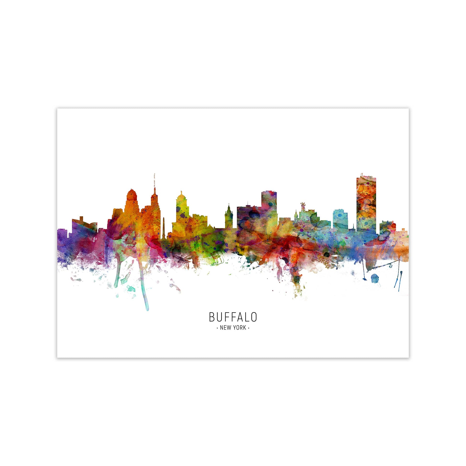 Buffalo New York Skyline Art Print by Michael Tompsett Print Only