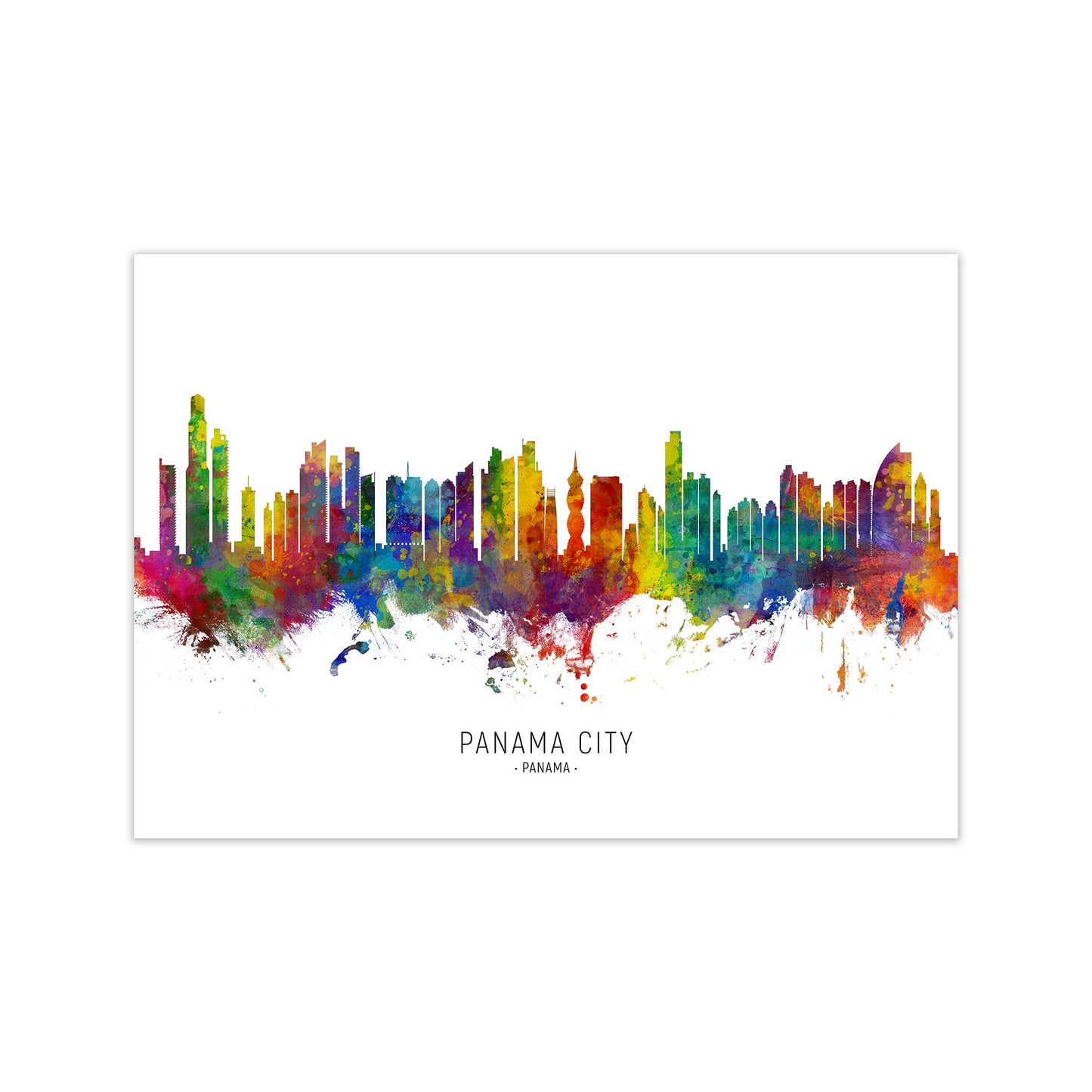 Panama City Panama Skyline Art Print by Michael Tompsett Print Only