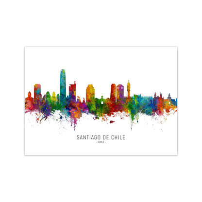 Santiago De Chile Chile Skyline Art Print by Michael Tompsett Print Only