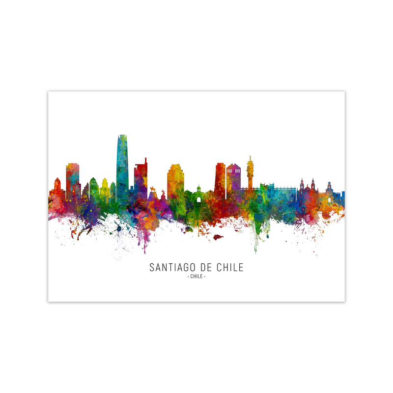 Santiago De Chile Chile Skyline Art Print by Michael Tompsett Print Only