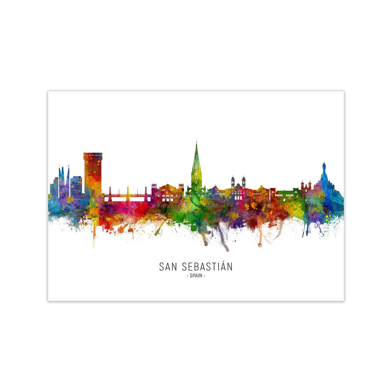 San Sebastian Spain Skyline Art Print by Michael Tompsett Print Only