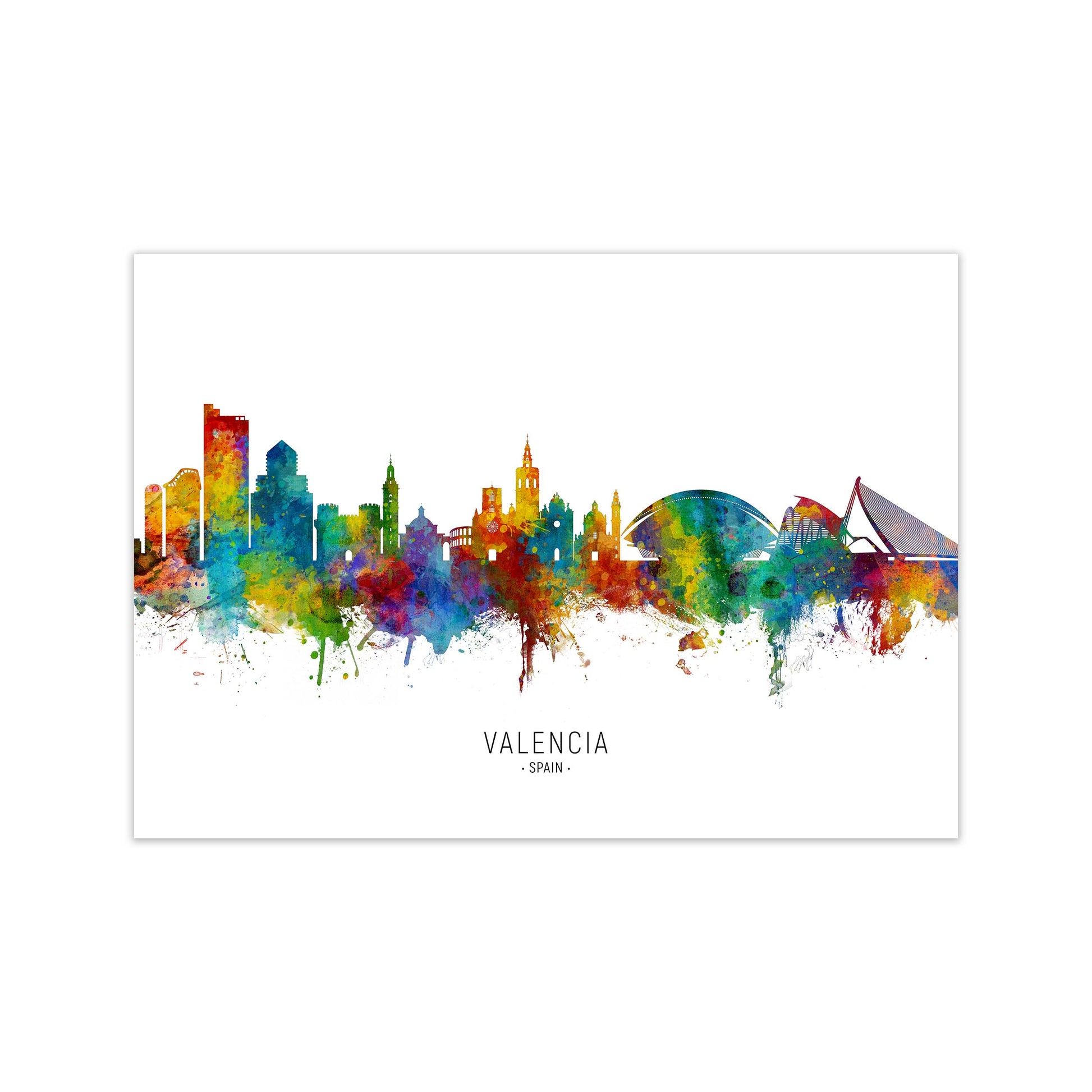 Valencia Spain Skyline Art Print by Michael Tompsett Print Only