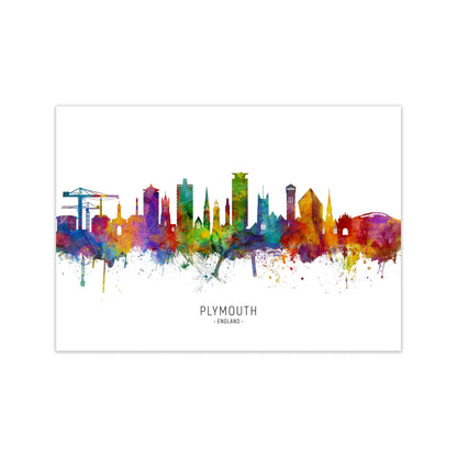 Plymouth England Skyline Art Print by Michael Tompsett Print Only