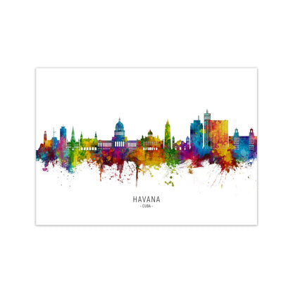 Havana Cuba Skyline Art Print by Michael Tompsett Print Only