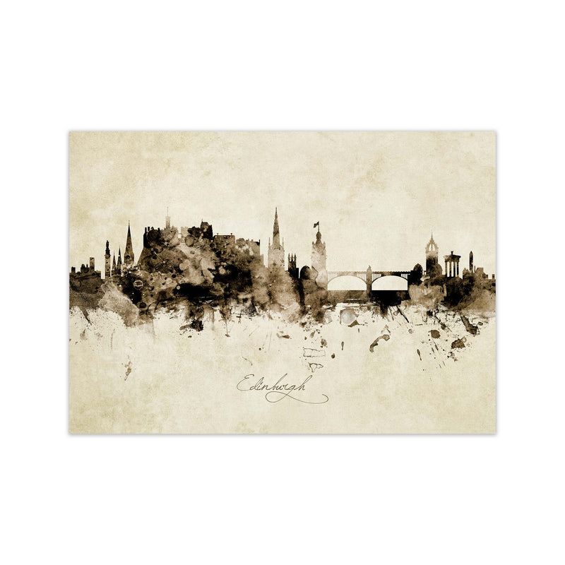 Edinburgh Scotland Skyline Vintage Print by Michael Tompsett Print Only