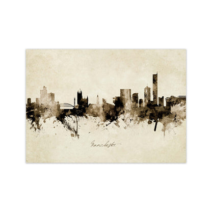 Manchester England Skyline Vintage Print by Michael Tompsett Print Only