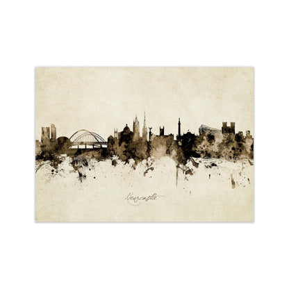 Newcastle England Skyline Vintage Print by Michael Tompsett Print Only