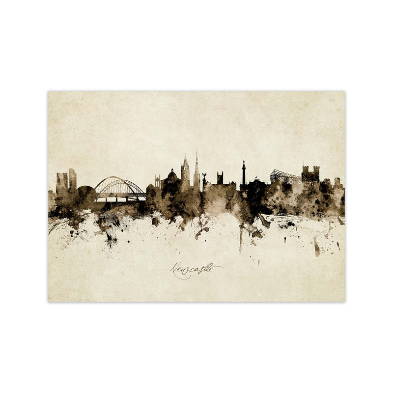 Newcastle England Skyline Vintage Print by Michael Tompsett Print Only
