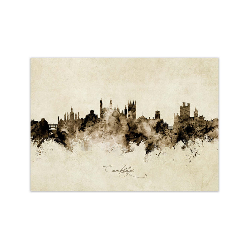 Cambridge England Skyline Vintage Print by Michael Tompsett Print Only