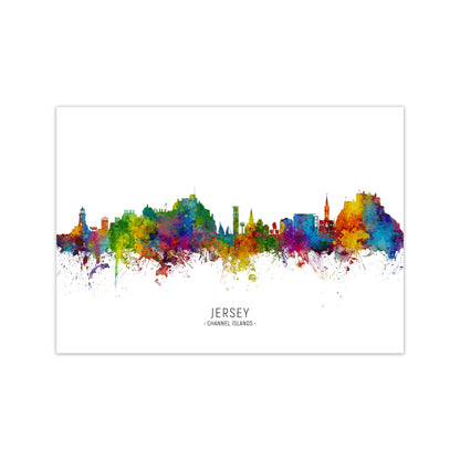 Jersey Channel Islands Skyline Art Print by Michael Tompsett Print Only
