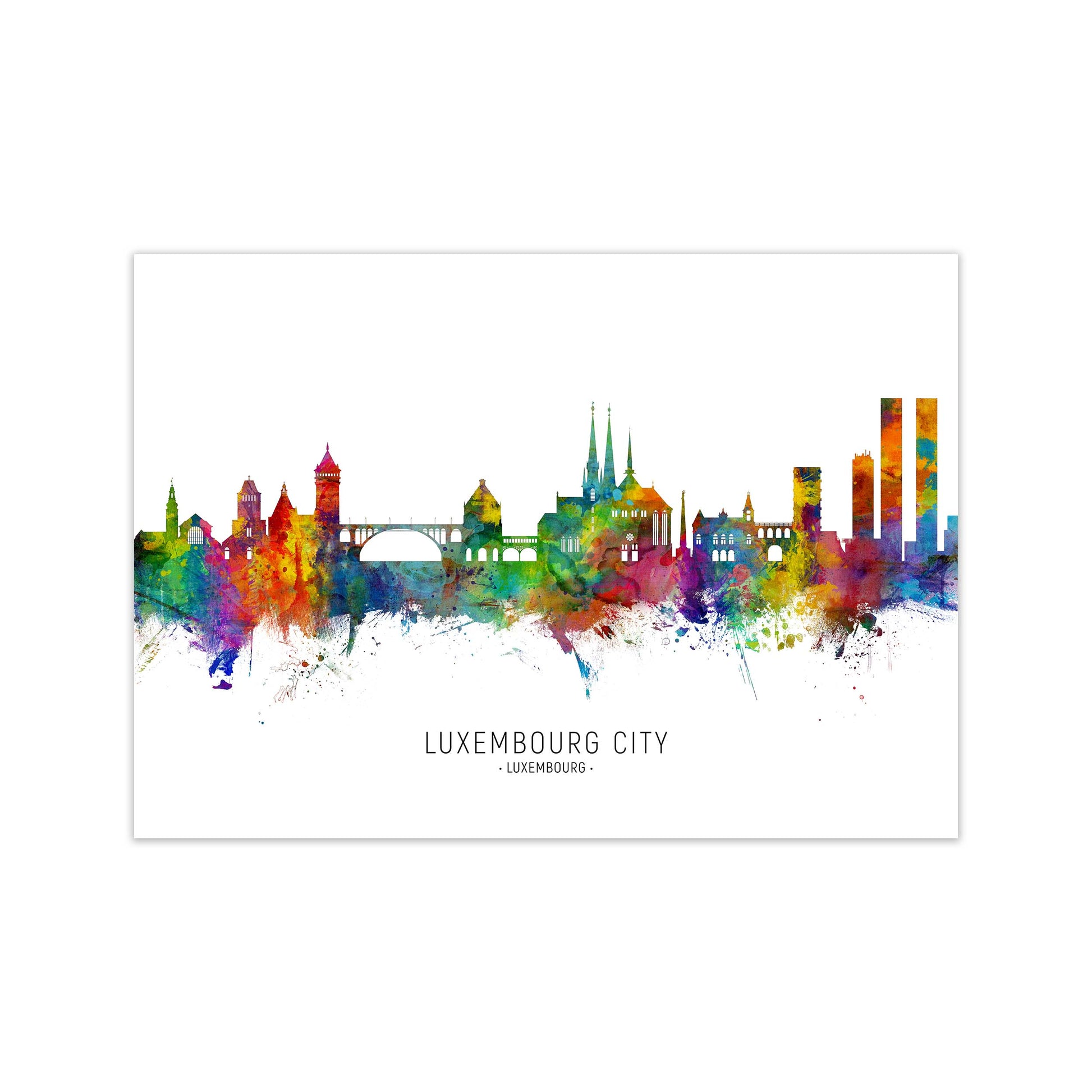 Luxembourg City Luxembourg Skyline Print by Michael Tompsett Print Only