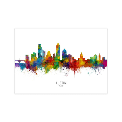 Austin Texas Skyline Art Print by Michael Tompsett Print Only