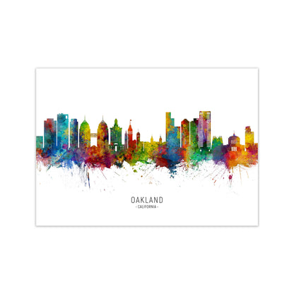 Oakland California Skyline Art Print by Michael Tompsett Print Only