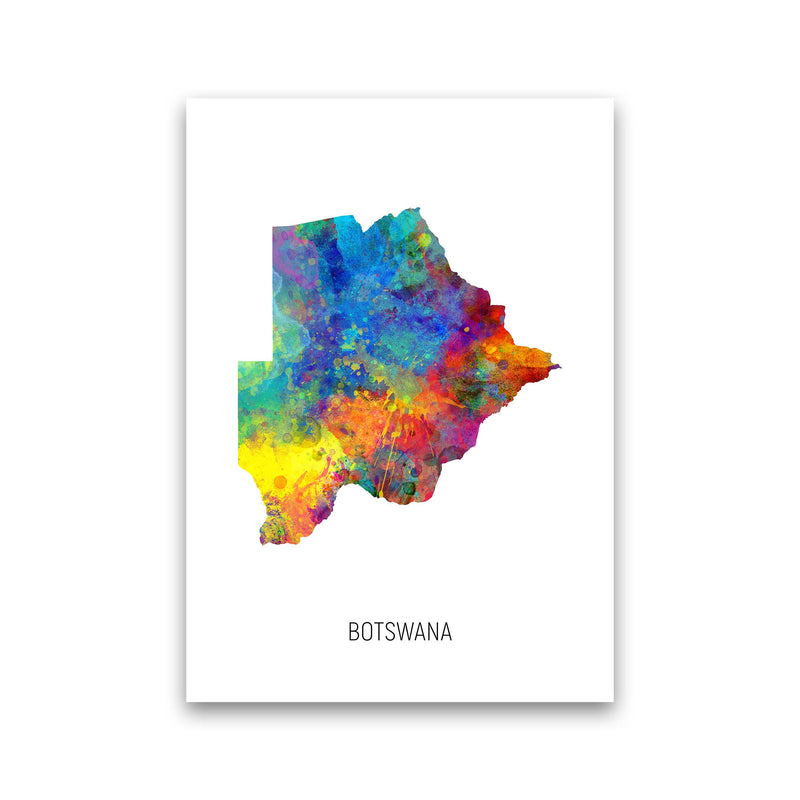 Botswana Watercolour Map Art Print by Michael Tompsett Print Only