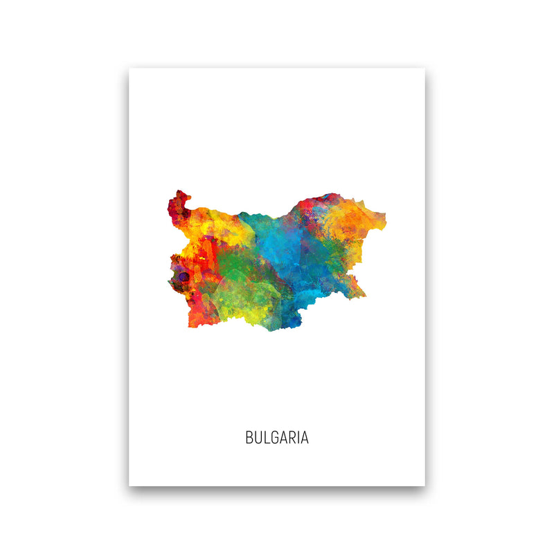 Bulgaria Watercolour Map Art Print by Michael Tompsett Print Only