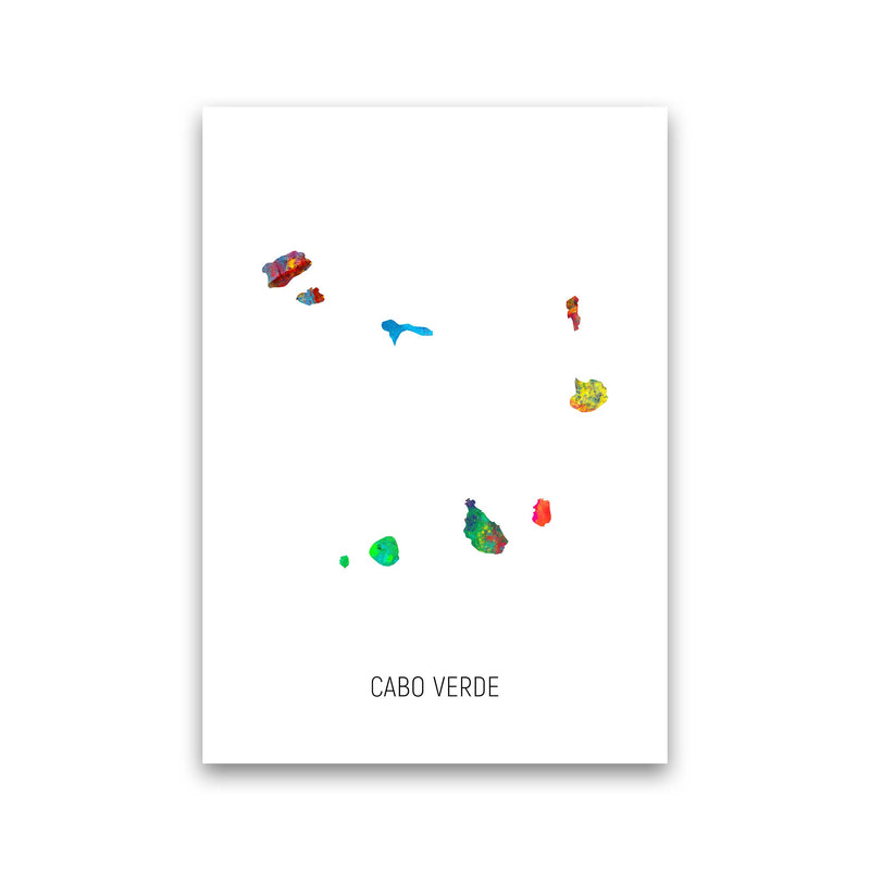 Cabo Verde Watercolour Map Art Print by Michael Tompsett Print Only