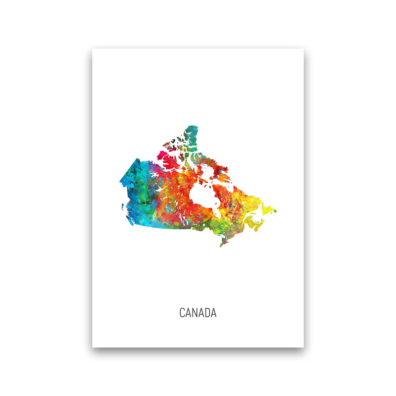 Canada Watercolour Map Art Print by Michael Tompsett Print Only