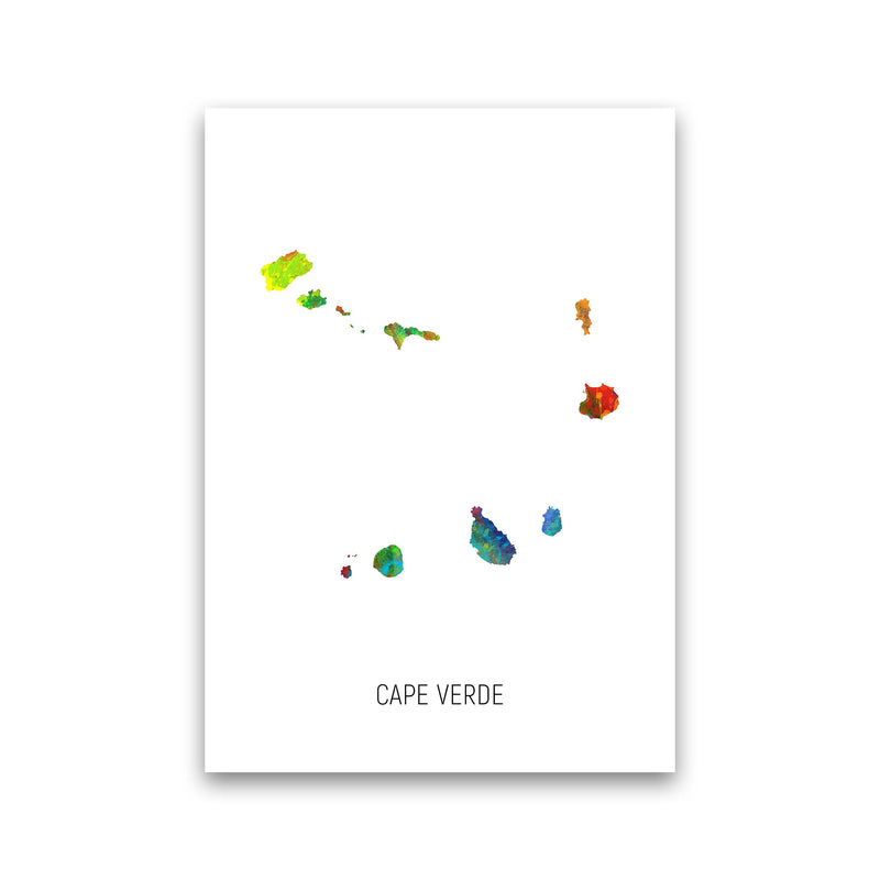 Cape Verde Watercolour Map Art Print by Michael Tompsett Print Only