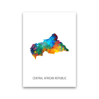 Central African Republic Watercolour Map  by Michael Tompsett Print Only