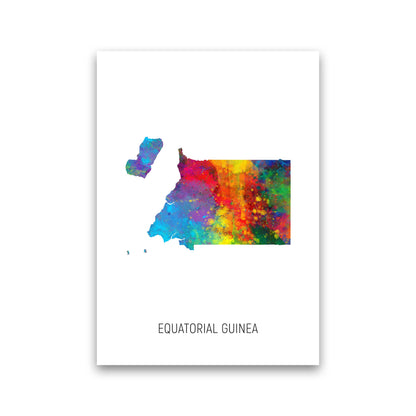 Equatorial Guinea Watercolour Map Print by Michael Tompsett Print Only