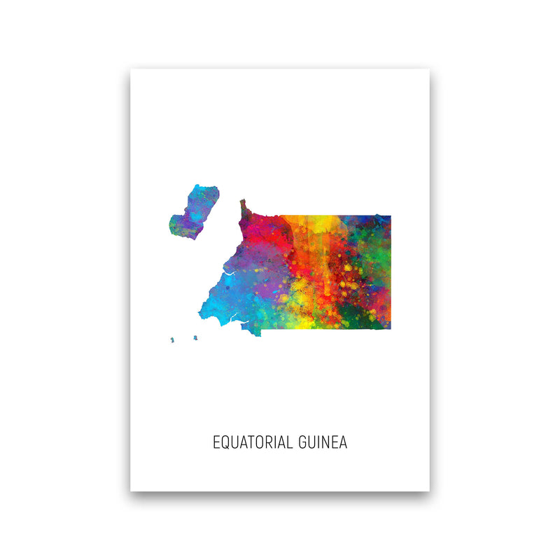 Equatorial Guinea Watercolour Map Print by Michael Tompsett Print Only