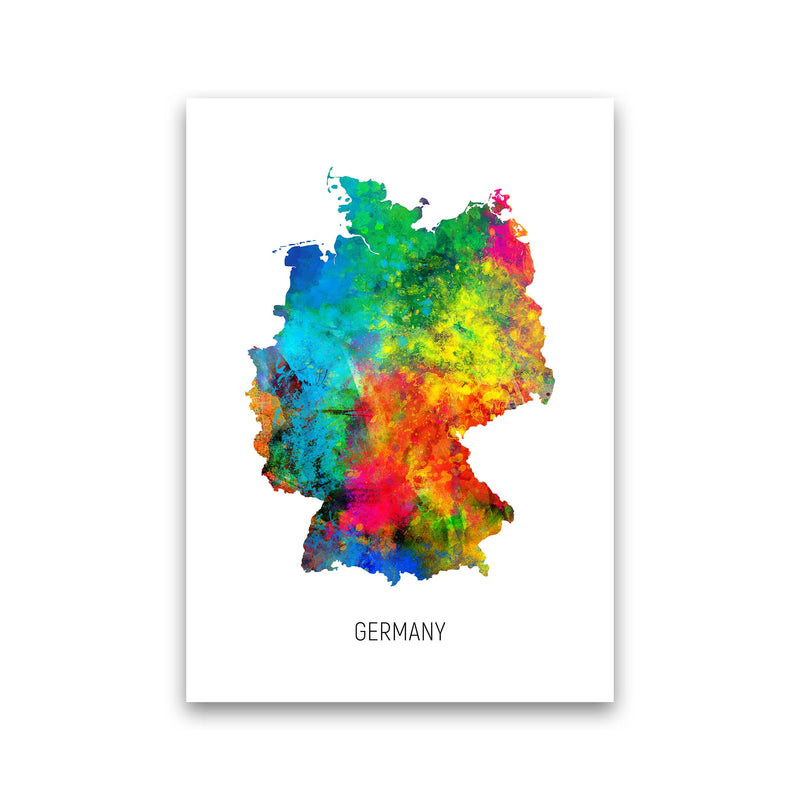 Germany Watercolour Map Art Print by Michael Tompsett Print Only