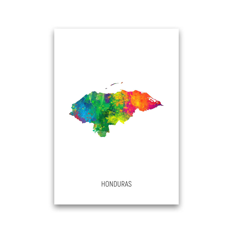 Honduras Watercolour Map Art Print by Michael Tompsett Print Only