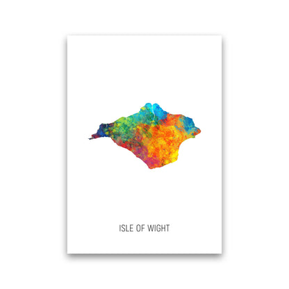 Isle Of Wight Watercolour Map Art Print by Michael Tompsett Print Only