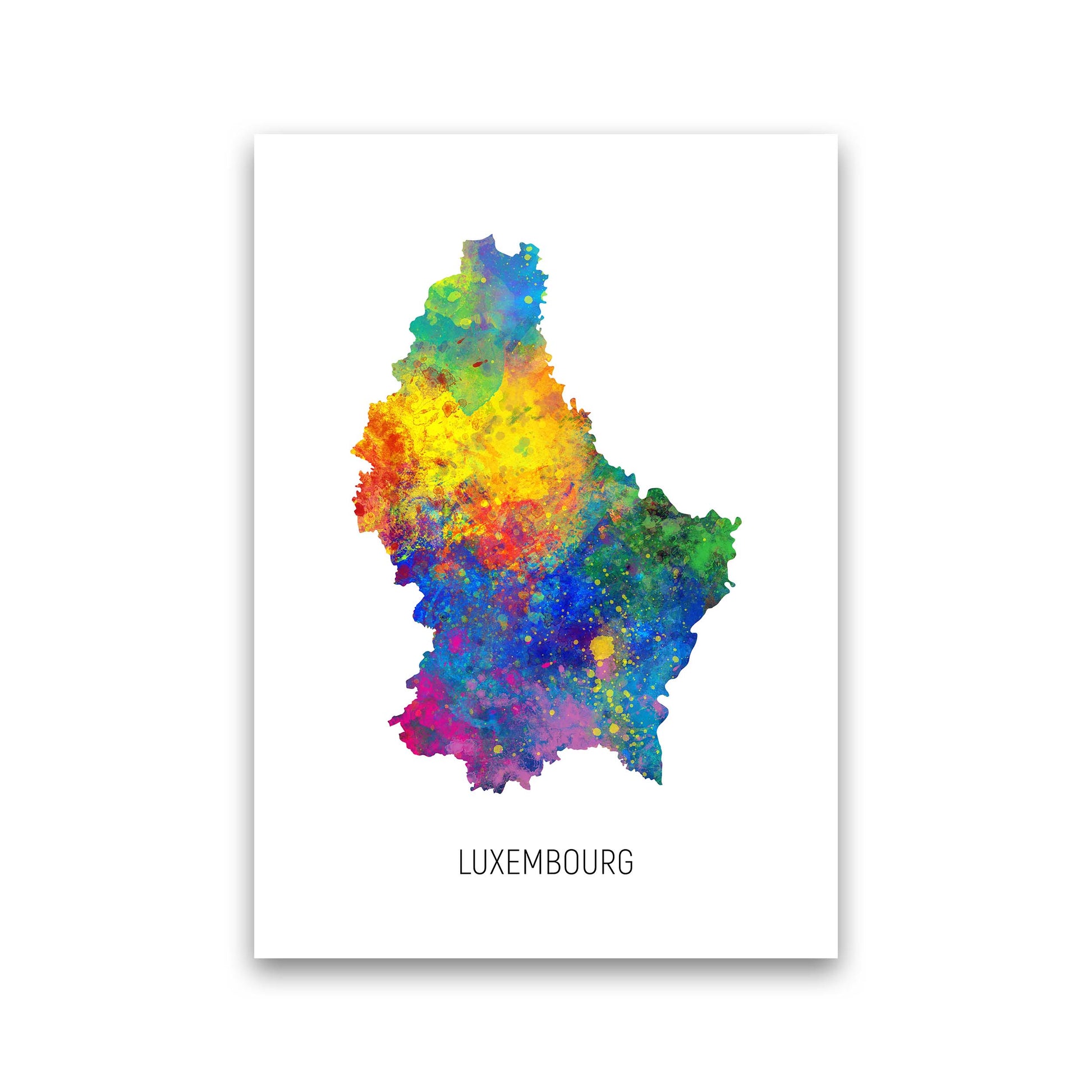 Luxembourg Watercolour Map Art Print by Michael Tompsett Print Only