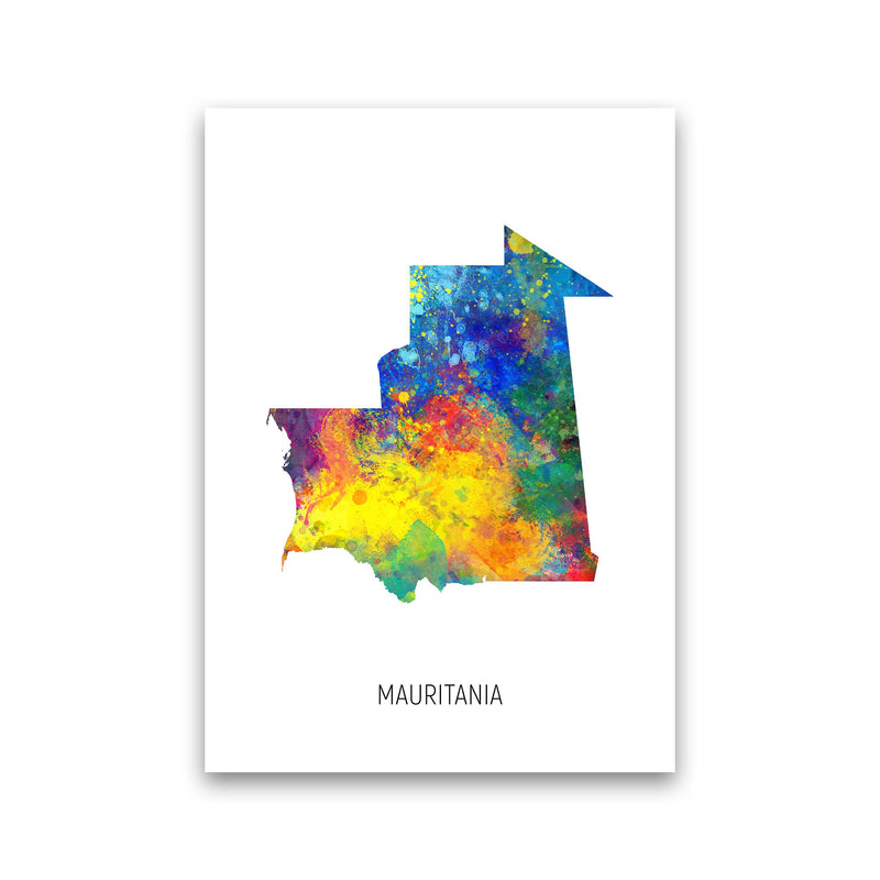 Mauritania Watercolour Map Art Print by Michael Tompsett Print Only