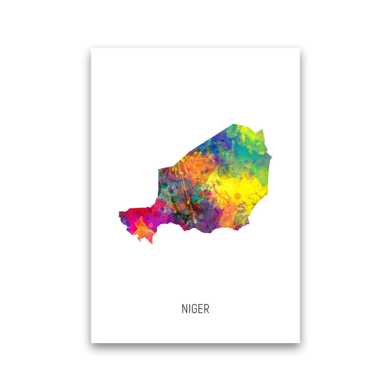 Niger Watercolour Map Art Print by Michael Tompsett Print Only