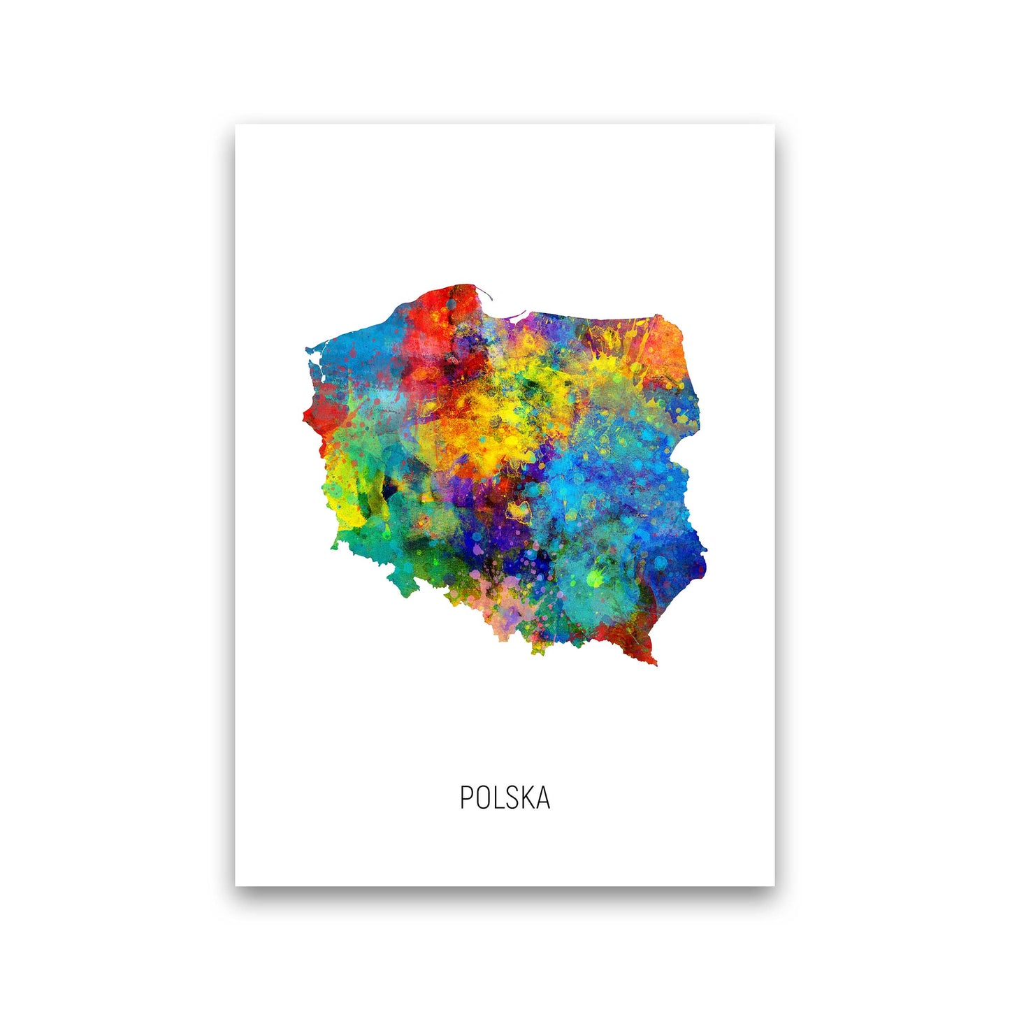 Polska Watercolour Map Art Print by Michael Tompsett Print Only