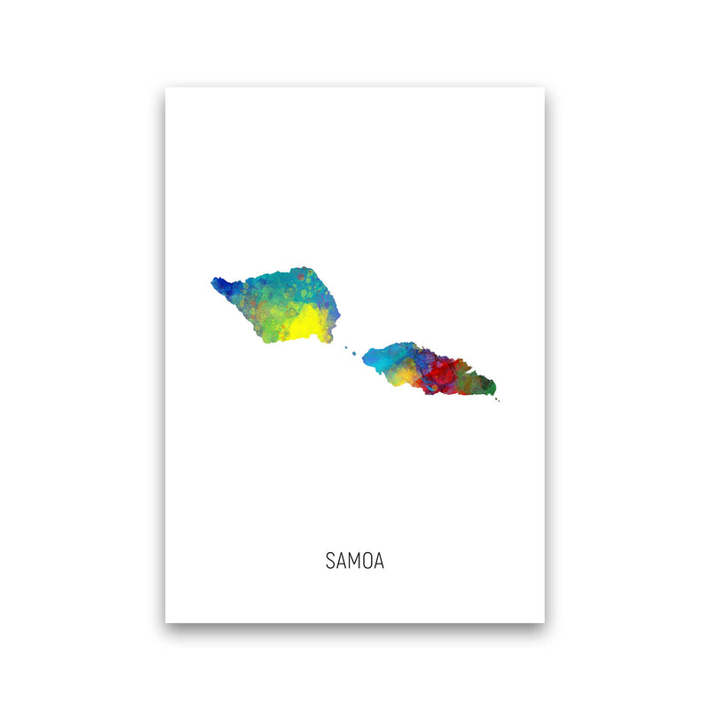 Samoa Watercolour Map Art Print by Michael Tompsett Print Only