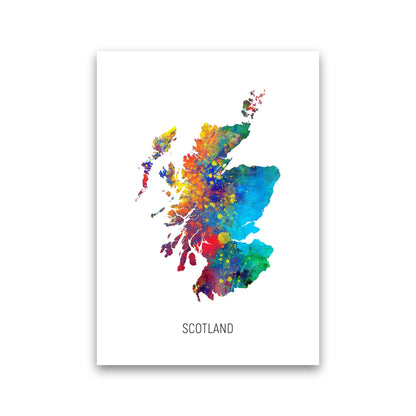 Scotland Watercolour Map Art Print by Michael Tompsett Print Only