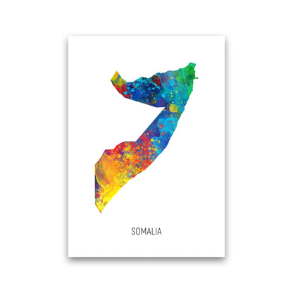 Somalia Watercolour Map Art Print by Michael Tompsett Print Only