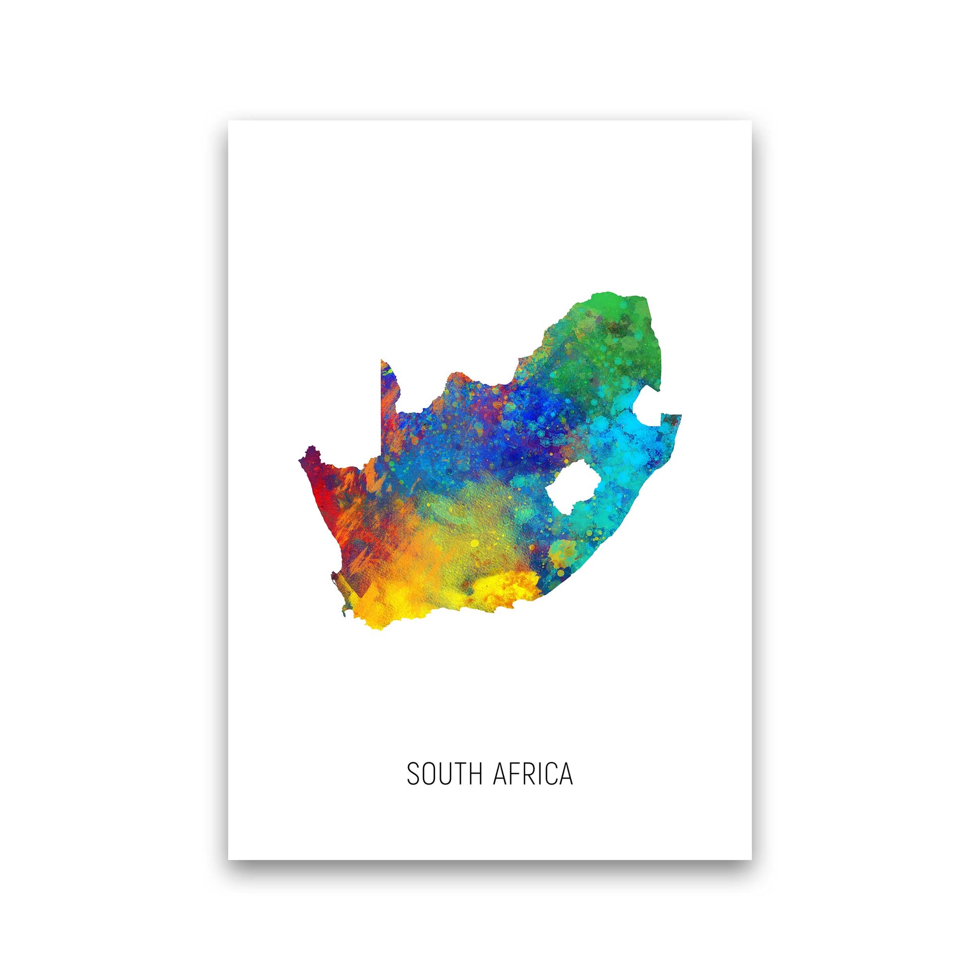South Africa Watercolour Map Art Print by Michael Tompsett Print Only