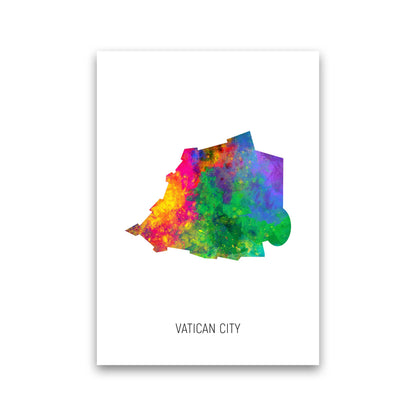 Vatican City Watercolour Map Art Print by Michael Tompsett Print Only